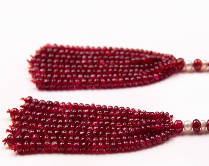 16 Strands 111.90 Carats Earth Mined Spinel Smooth Roundel Shape Beaded Tassels For Earring, For Designers Use, For Jewelry Makers,