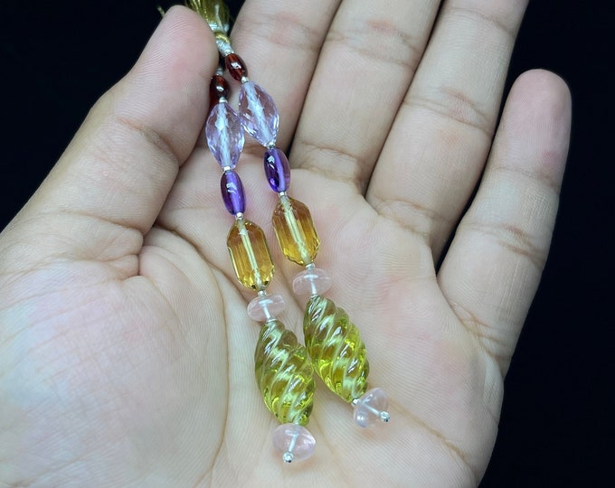 Natural Gemstone/Beads for earring/For GOLDSMITHS/For Jewelry makers/For DESIGNERS/Red Garnet/Amethyst/Citrine/Rose Quartz/Lemon Quartz
