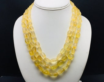 Natural CITRINE/Hand carved/Long nugget shape/Approx. 7x9MM till 12x20MM/Beautiful golden color beads/Gemstone necklace/Very rare necklace