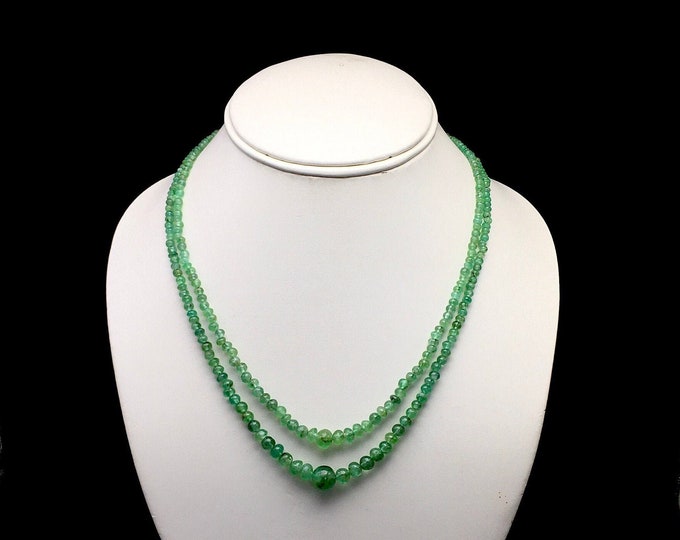 NATURAL EMERALD Beads/Rondelle shape/Approx 2.50MM to 10MM/Ready to wear necklace/Beautiful open green color of Emerald/Loose beads/Unique