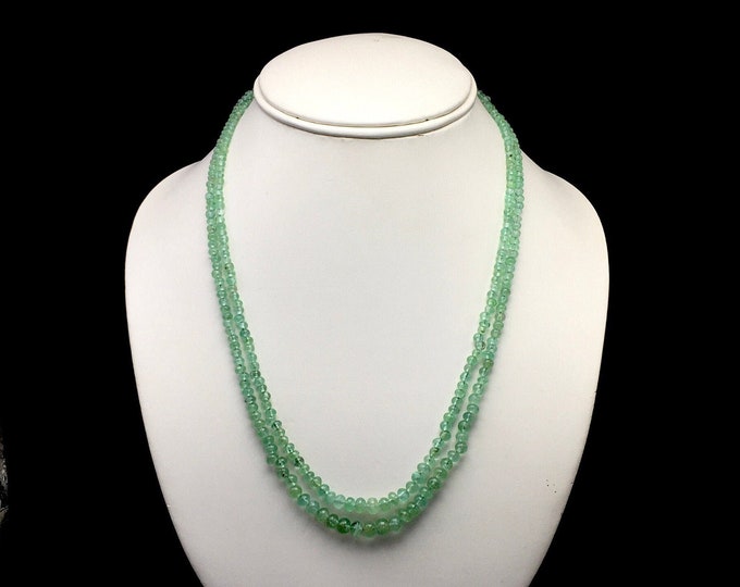 Natural EMERALD Beads/Rondelle shape/Approx 3.00MM to 6.25MM/Ready to wear necklace/Beautiful open green color of Emerald/Loose beads/Unique