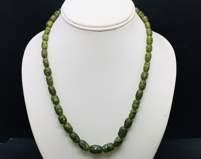 Natural PERIDOT/Hand carved/Nugget shape/Size 7x9MM till 11x15MM/Beautiful deep parrot color/Gemstone necklace/Unique necklace/Amazing neck