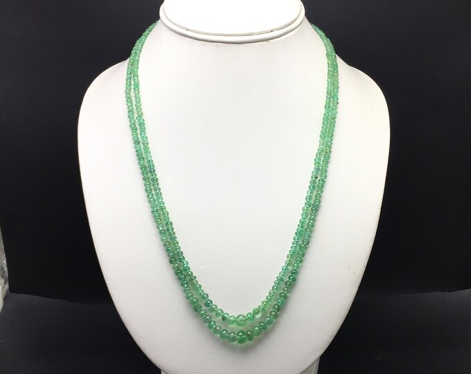 Natural EMERALD Beads/Rondelle shape/Approx 2.50MM to 7.75MM/Ready to wear necklace/Beautiful open green color of Emerald/Loose beads/Unique