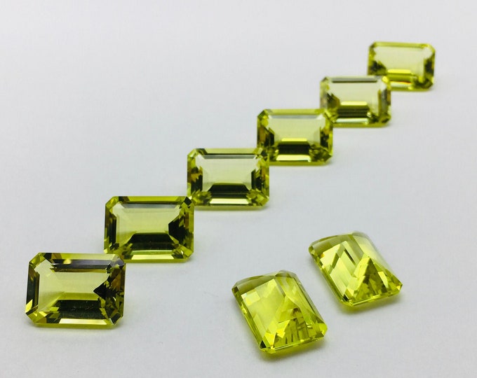 Green gold ( Lemon ) quartz/ octagon shape / 13x18mm / approx 13.50 carats, perfect lemon color, natural gemstones, rare to find gemstones