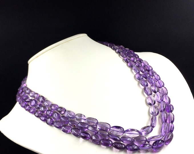 Natural AMETHYST/Smooth tumbled shape/Approx. 6x8MM till 11x16MM/Beautiful purple color necklace/Gemstone necklace/Unique necklace Amethyst
