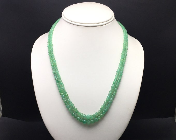Natural EMERALD smooth beads/Rondelle shape/Approx 3.50MM to 8.00MM/Ready to wear necklace/Beautiful open green color of Emerald/Loose beads