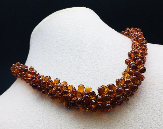 Natural BRANDY CITRINE/Micro faceted/Approx. 3x5MM till 7x10MM/Beautiful deep brandy necklace/Brandy Citrine necklace/Gemstone necklace