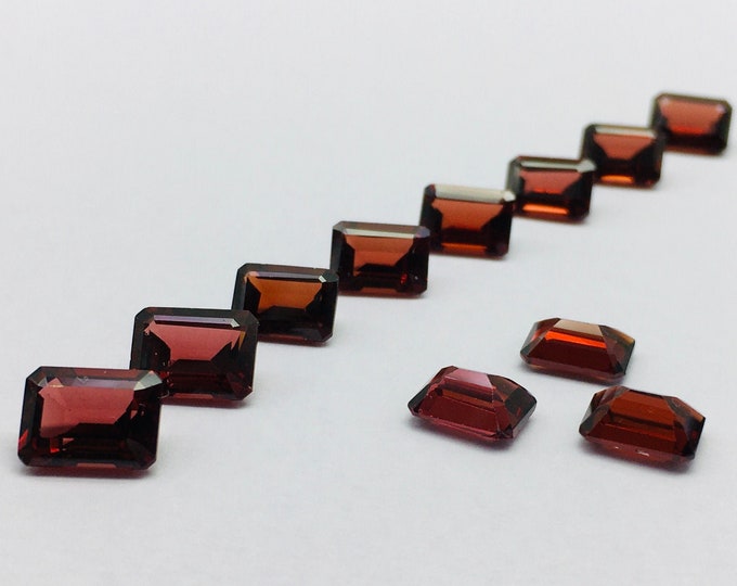 Red Garnet cut stone/ octagon shape/ width 5mm/ length 7mm/ height 3.50mm/ 50pieces/ 65.65 carat/ 169.00 usa dollars/ open color gemstones