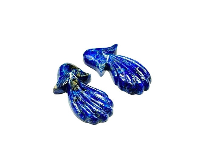 Natural LAPIS/Hand carved/Leaf shape/Width 14.00MM/Length 30.00MM/Height 5.00MM/Guaranteed genuine lapis/For designers use/Rare