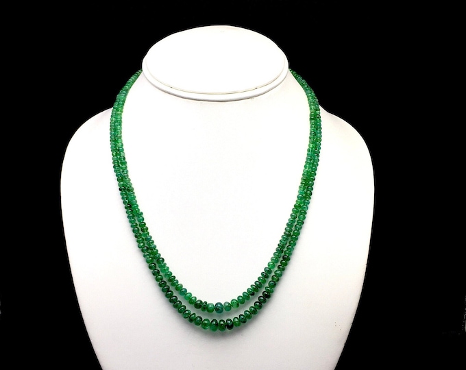 Natural EMERALD Beads/Rondelle shape/Approx 3.50MM to 7.00MM/Ready to wear necklace/Beautiful open green color of Emerald/Loose beads/Unique