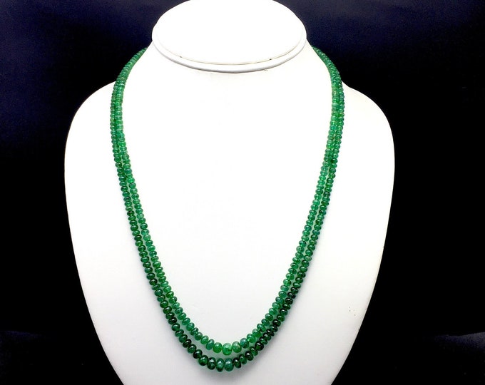 Natural EMERALD Beads/Rondelle shape/Approx 3.75MM to 7.00MM/Ready to wear necklace/Beautiful open green color of Emerald/Loose beads/Unique