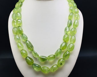 Natural PREHNITE/Smooth tumble/Approx. 13x15MM till 15x22MM/Beautiful green color necklace/Attractive quality gemstone/Genuine Prehnite/Rare