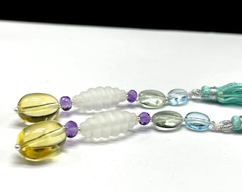 Fancy shape beads/For EARRING/For GOLDSMITHS/For DESIGNERS/Blue Topaz/Prasiolite/Amethyst/Rock Crystal/Amethyst/Honey quartz/Mix color beads
