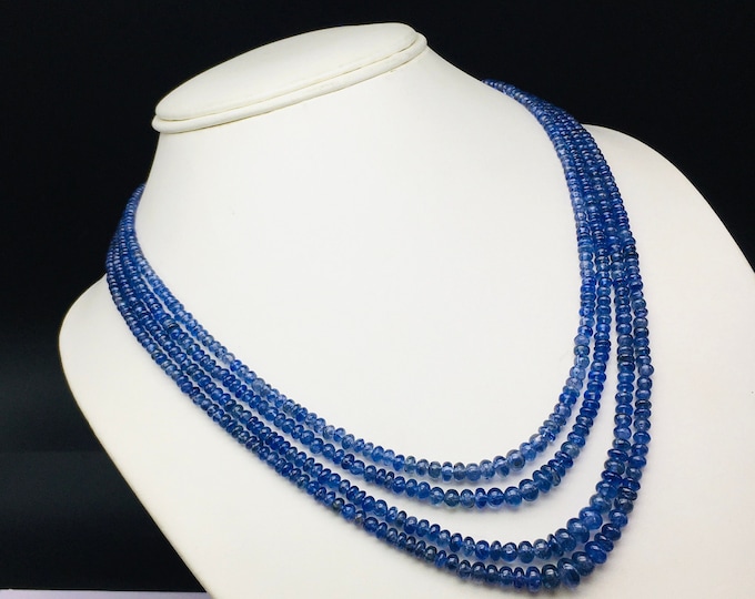 BURMESE BLUE SAPPHIRE/Size 2MM till 5MM/Smooth rondelle shape/Very Old Burma Mines/Natural Sapphire beads/For Brands/Electric blue color/