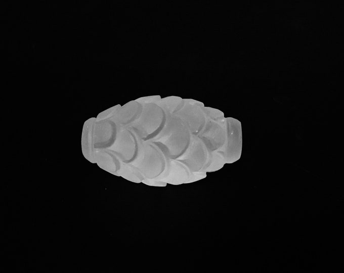 Natural ROCK CRYSTAL/Hand carved/Barrel shape/Size 15x26MM/Beautiful frosted Crystal bead/Loose carving/Unique carving/Rock Crystal carving