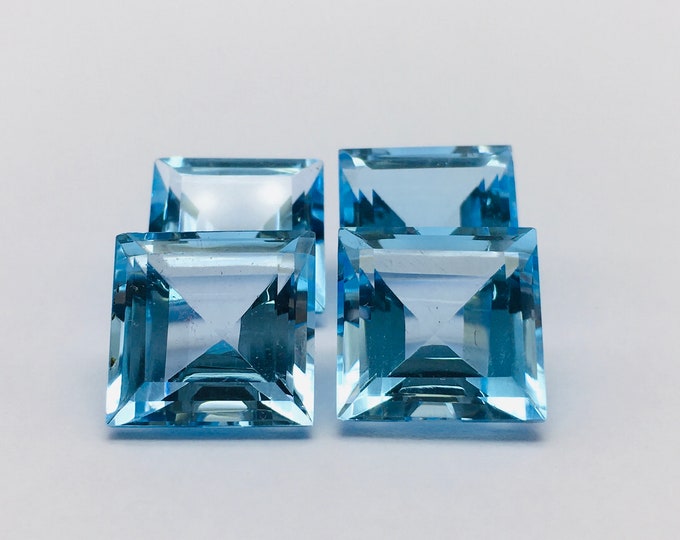 BLUE TOPAZ 15X15MM/Square shape/Height 9.50mm/Approx. 19.12 carat/Price 200.75 usa dollars/Beautiful deep blue color gemstone/Perfect cut