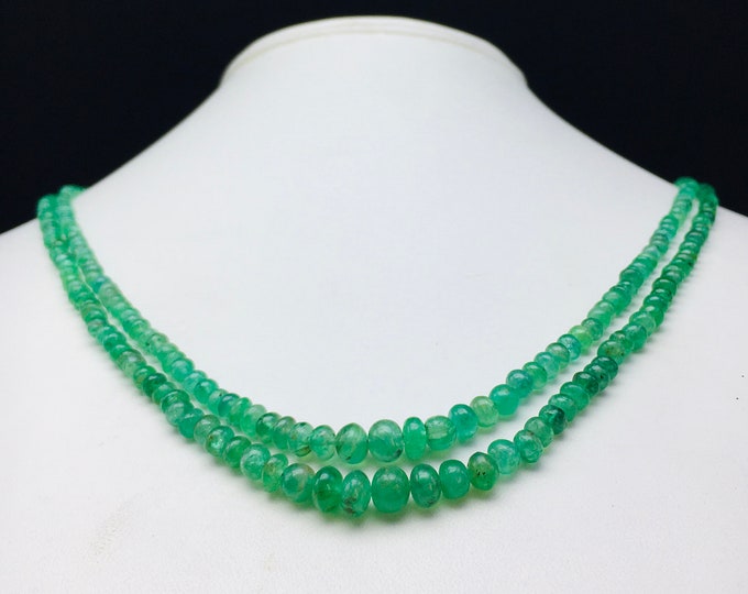 Natural EMERALD Beads/Rondelle shape/Approx 2.50MM to 6MM/Ready to wear necklace/Beautiful open green color of Emerald/Loose beads/Unique