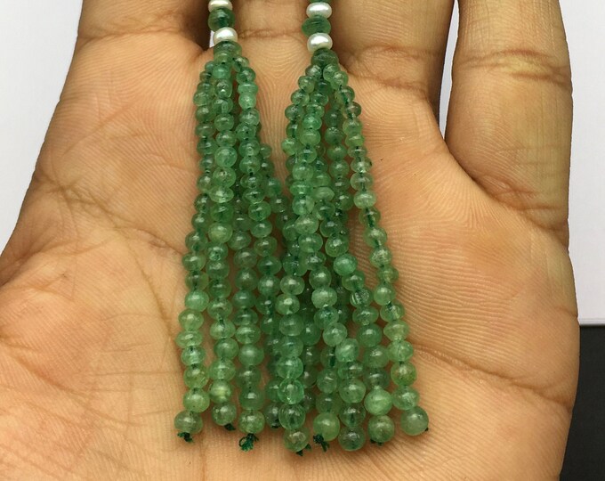 Tassels for earring/Natural EMERALD/Smooth rondelle shape/2.50MM till 4MM/Beautiful deep green color/Tassels for designers/Unique tassels