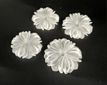 Frosted ROCK CRYSTAL/Hand carved 4 peices set/Top quality gemstone/Carved by best artisan/Very less in weight/Different look/Rare to find