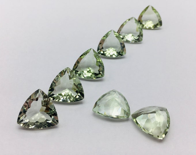 Green Amethyst (Prasiolite) Trillion Shape 15x15mm Approx 8.48 Carats, loose gemstones, natural gemstone, rare to find this quality gemstone