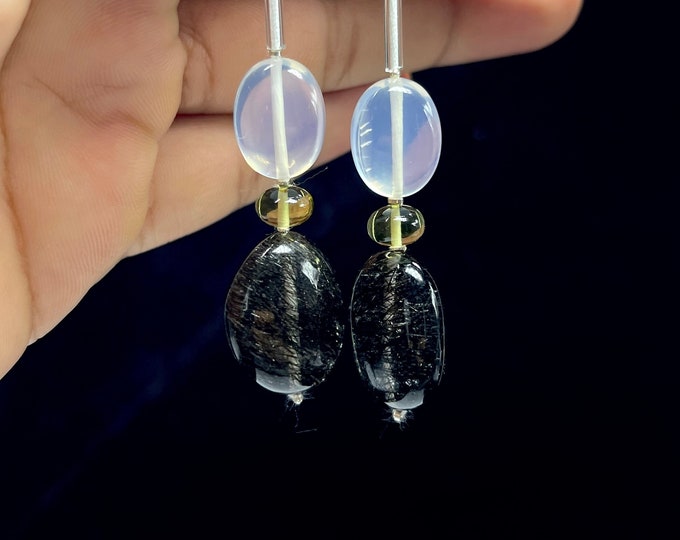 Natural Gemstone/Beads for earring/For GOLDSMITHS/For Jewelry makers/For DESIGNERS/Moon Quartz/Lemon Quartz/Black Rutilated/Fancy shape bead