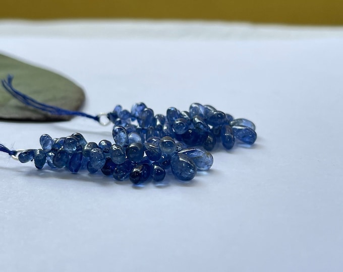 Natural BLUE SAPPHIRE/Smooth Drop/Size 3MM till 5MM/62.10 Carats/earring/For jewelry makers/For Goldsmiths use