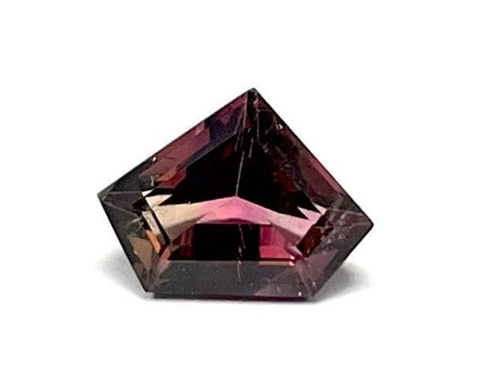 Natural BI COLOR TOURMALINE cut stone/W 11.50MM L 15MM H 7MM/Triangle shape/6.10 carats/Topmost fancy cut quality gemstone/For designers