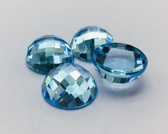 Blue topaz cabochon/ cut on top/ round shape/ size 14.50mm/ height 7.00mm/ piece 1/ weight 13.82 carat/ price 114.00 usa dollar/ rare stones