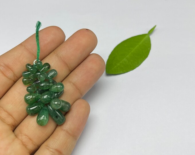 Natural EMERALD/Smooth Drop/Size 5MM till 6MM/54.00 Carats/pendant/For jewelry makers/For Goldsmiths use