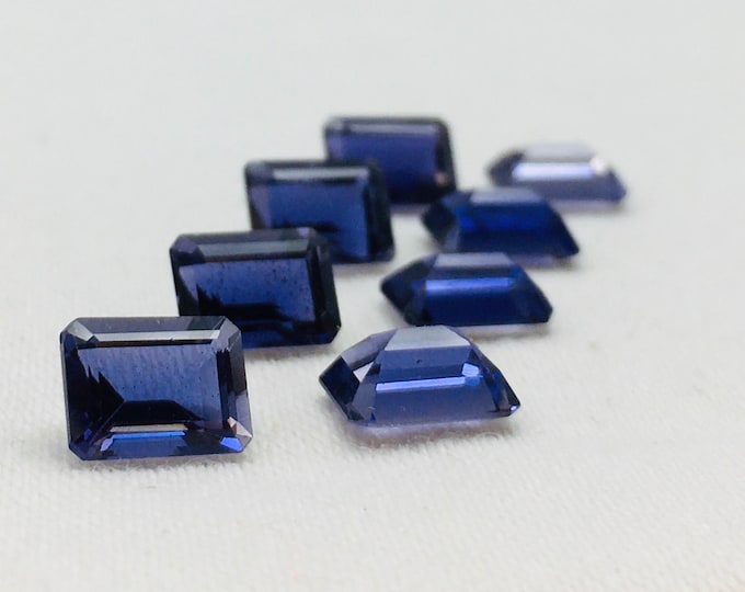 6x8 mm OCTAGON 8 Pieces 11.00 Carats Top Quality IOLITE Cut Stones Lot, Selected Stones, Natural Gemstones, For Jewelry Makers, Back point