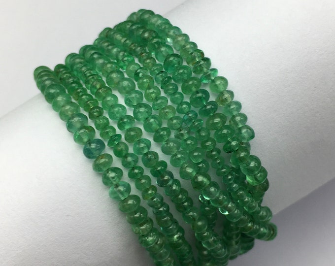 Natural EMERALD/Smooth rondelle/Approx. 3MM till 3.50MM/Beautiful deep green color/Genuine Emerald beads/Attractive Emerald beads/Rare