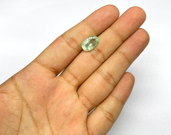 Natural GREEN BYREIL ( AQUAMARINE )/Oval shape/Approx 9.70x14.70MM/Beautiful light green color natural gemstone/Loose gemstone/Rare gemstone