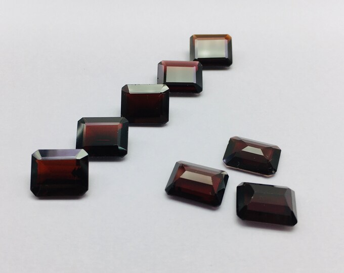 10X12 OCTAGON 8 Pieces 48.25 Carats Natural Gemstones Top Quality RED GARNET Cut Stones Lot, Loose Gemstones, Back Point Gemstone, Rare