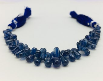 Amazing Natural Burmese BLUE SAPPHIRE Smooth Drop Shape Side Drilled Beads, For Jewelry Makers, For Designers Use, Wholesale Drop Shape Bead