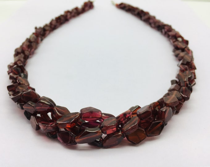 Natural RED GARNET/Smooth/Fancy/23"/456.25 Carats/4MMx6MM/135.00 Dollars/925 Sterling Silver Lobster Clasp/Stunning Ready To Wear Necklace
