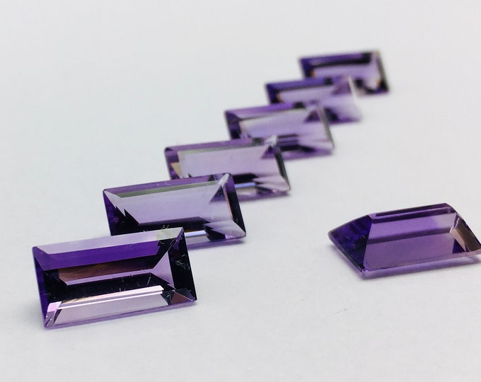7x14 Baguette 7 Pieces 26.20 Carats Dark AMETHYST Baguette Shape Cut Stones Lot, Natural Gemstones, For Jewelry Makers, For Designers Use