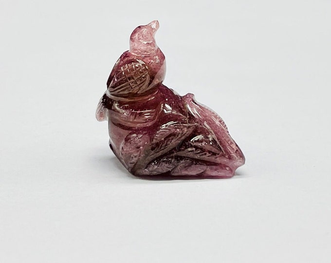 Natural PINK TOURMALINE/Hand carved bird shape/Width 14.00MM/Length 26.00MM/Height 14.00MM/Hand carved by best Artisan/Beautiful pink color