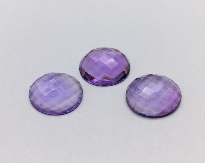Genuine dark AMETHYST/Cabochon cut on top/12X14 Oval/Weight 17.20 Carats/Beautiful deep purple color/For Jewelry Makers/Perfect making/