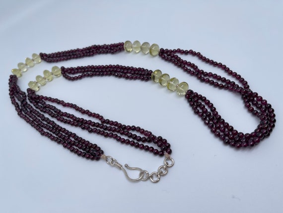 36 Inches Long/designer Necklace/natural Red Garnet/natural