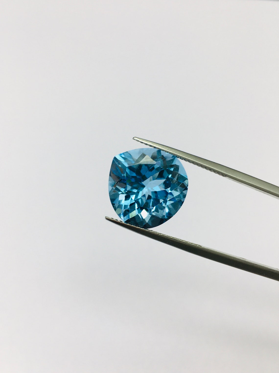 Genuine BLUE TOPAZ Cut Stone/size 15x15mm/heart Shape/height - Etsy