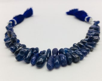 Amazing Natural Burmese BLUE SAPPHIRE Smooth Drop Shape Side Drilled Beads, For Jewelry Makers, For Designers Use, Wholesale Drop Shape Bead