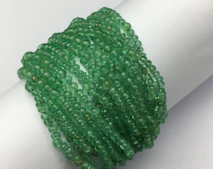 Natural EMERALD/Smooth rondelle/Approx. 2.20MM till 4.00MM/Beautiful deep green color/Genuine Emerald beads/Attractive Emerald beads/Rare