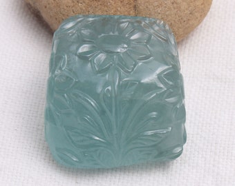 Natural AQUAMARINE/Hand carved/Fancy/W 33MM/L 36MM/H 21MM/201.90 Cts/For Designers/For Goldsmiths/For jewelry makers/Pendant/Brooch