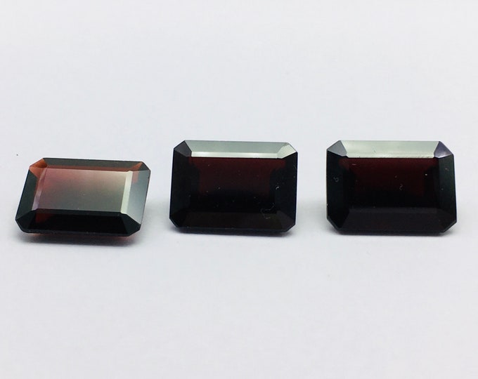 Red garnet cut stone/ octagon shape 12X16mm/
