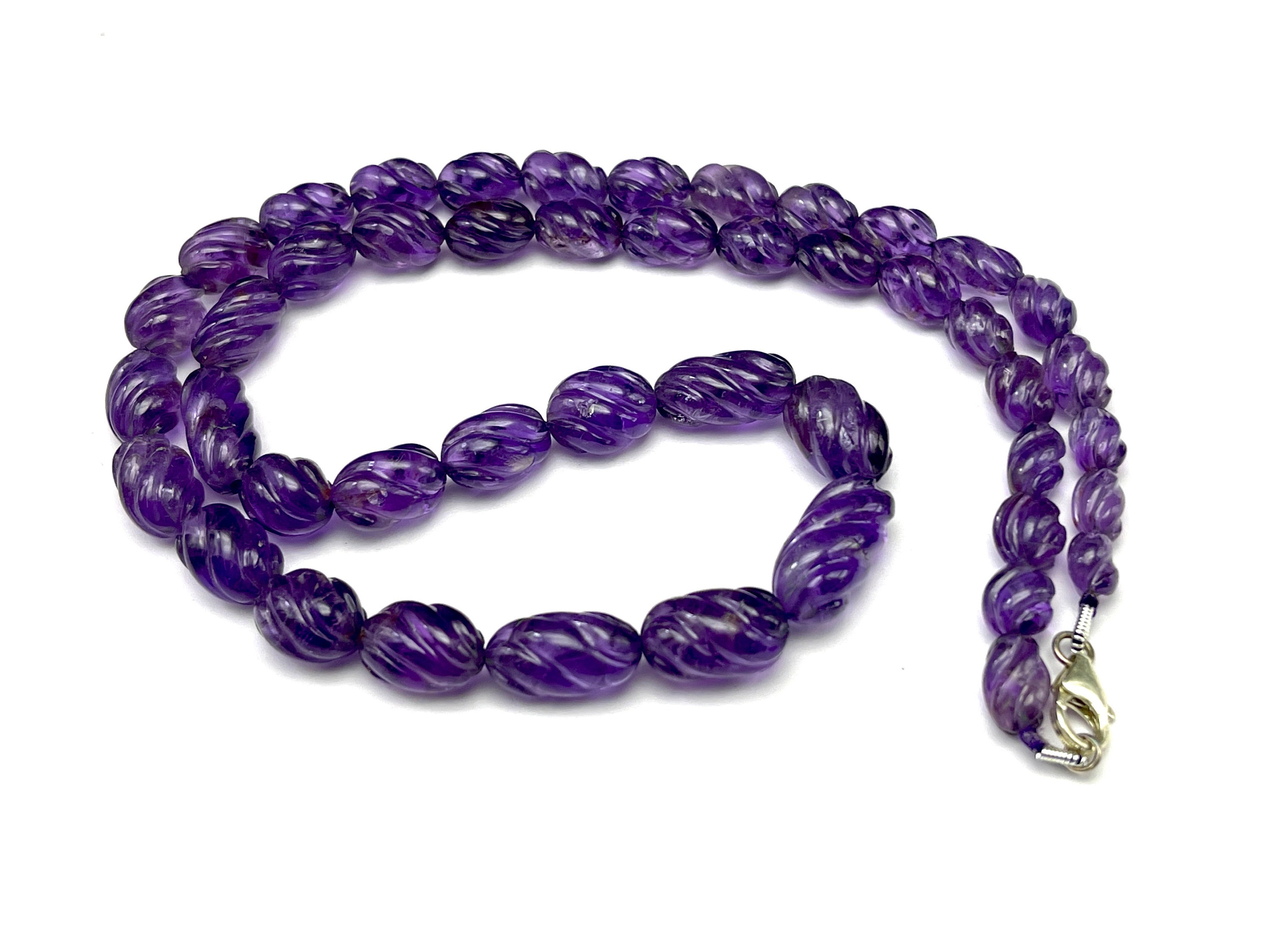 Natural Amethyst/hand Carved/tumble/5mm Till 9.50MM/268.00 Carats