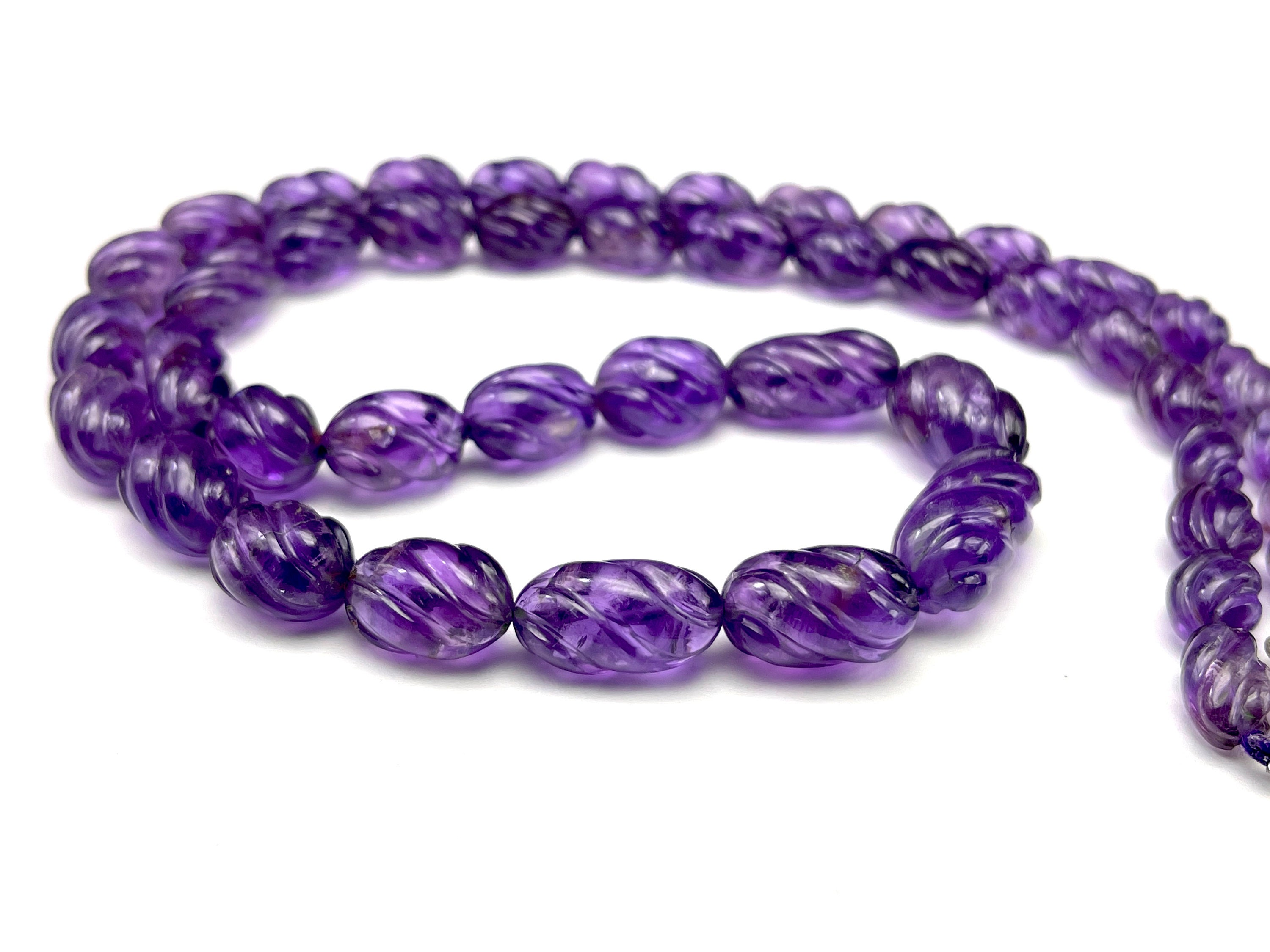 Natural Amethyst/hand Carved/tumble/5mm Till 9.50MM/268.00 Carats