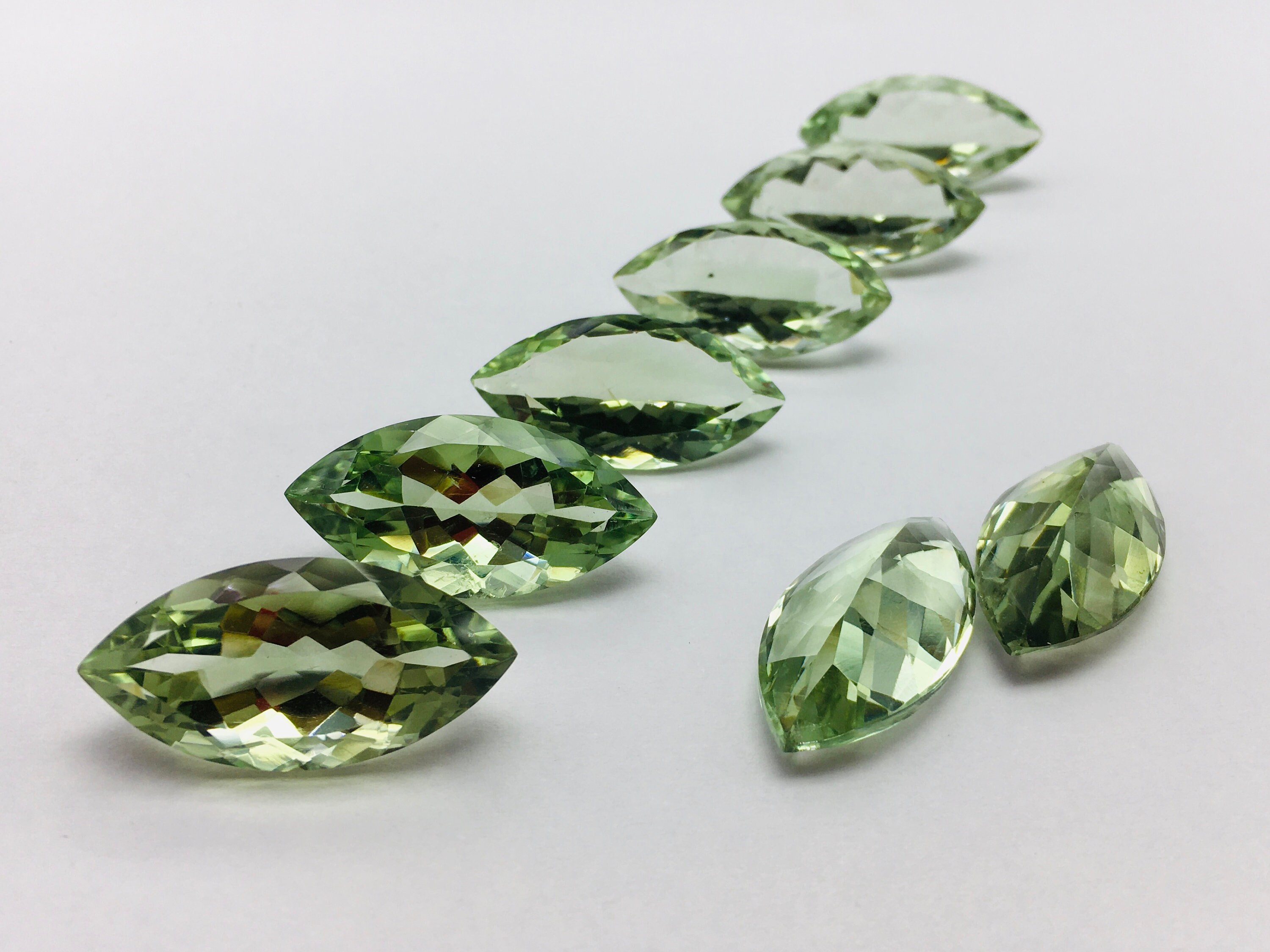 Green Amethyst (prasiolite) Marquise Shape 15x30mm Approx 23.25
