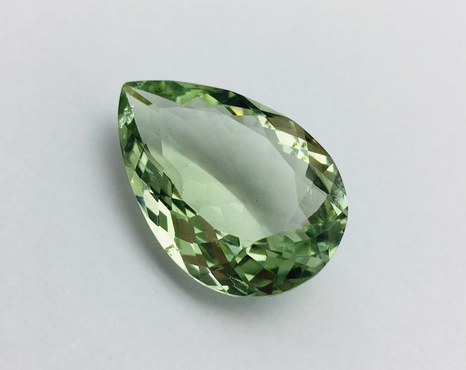 Green amethyst ( prasiolite ) cut stone / width 20.00mm/ length 30.00mm/ height 10.74mm/ weight 35.80 carat/ price 132.00 us dollars/