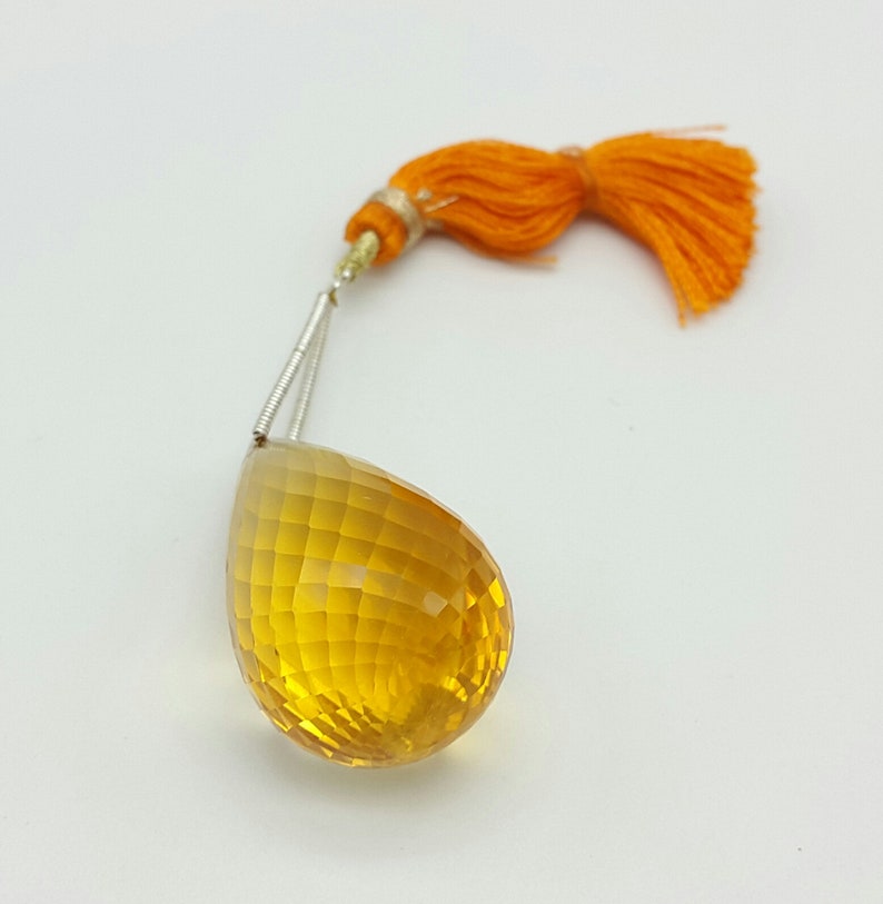 Jewelry Supplier Top Quality Citrine Faceted Drop20x32x19 mm Beads Wholesale Beads Gemstone Beads