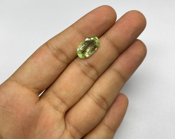 Natural GREEN BYREIL ( AQUAMARINE )/Oval shape/Size 10.00x16.70MM/Beautiful deep green color gemstone/Aquamarine for ring, pendant,brooch